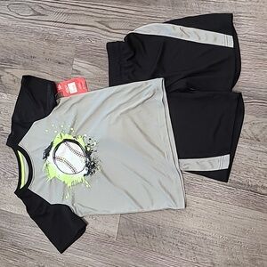 BCG Splat Baseball Short Sleeve T-shirt and Shorts Set Size 7